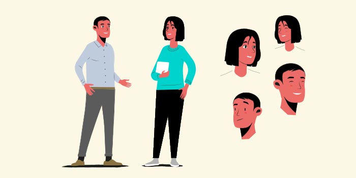 Illustrations pour l'animation en motion design de quatre vidéos.