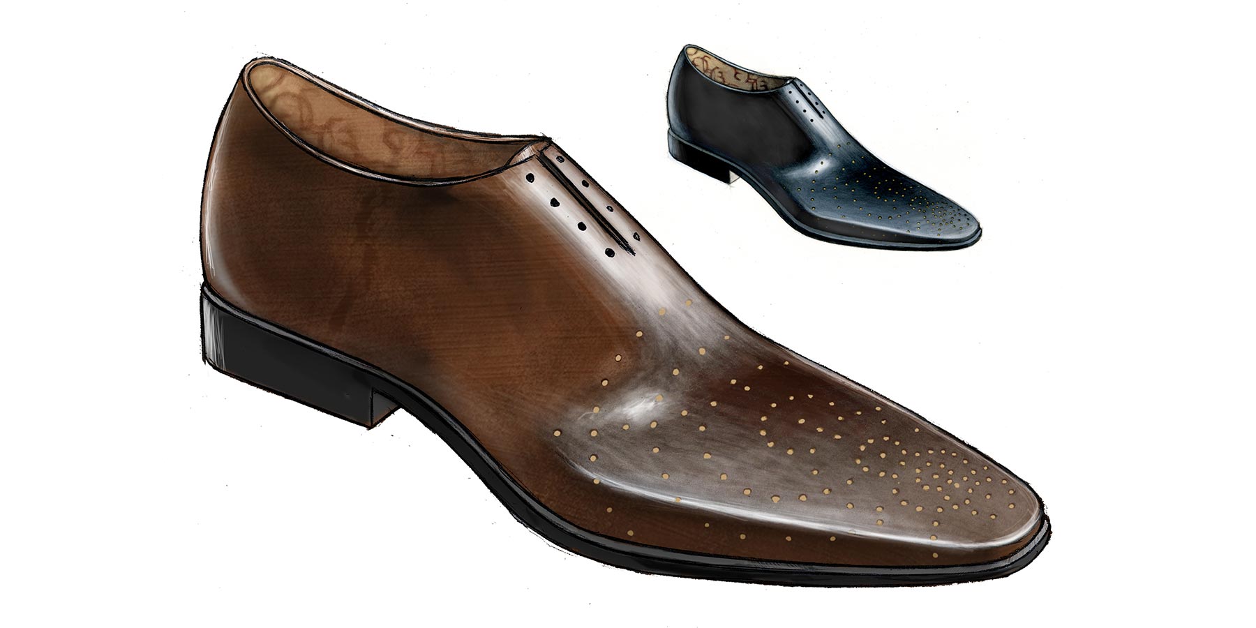 Dessin de chaussure en couleur