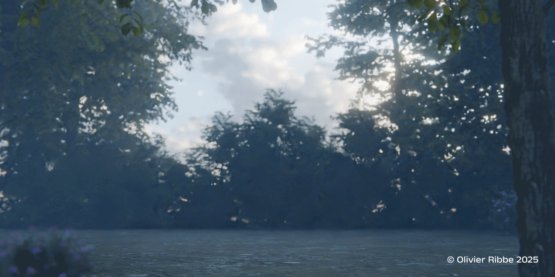paysage modélisé en 3D avec Blender